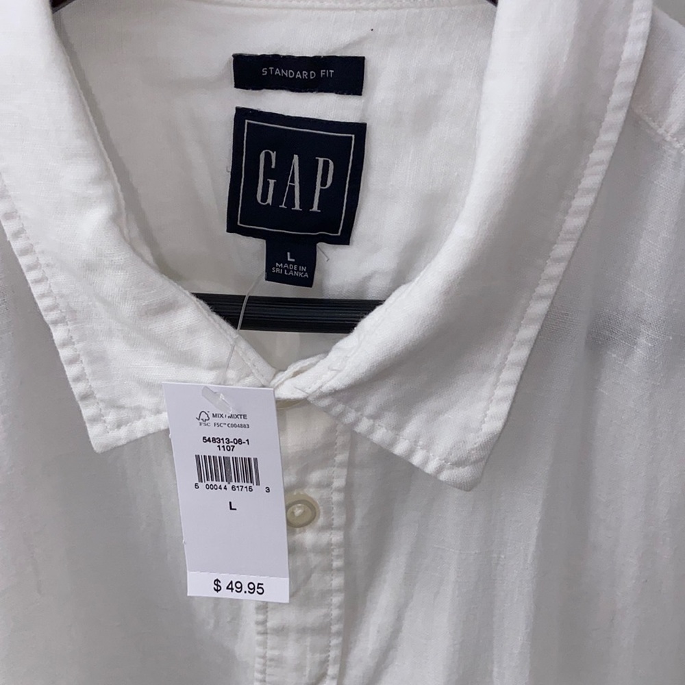 💯 Cotton Light-weight white Summer S/S shirt